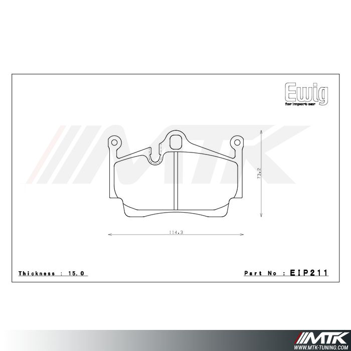 Plaquettes Endless ME20 EIP211 pour PORSCHE Cayman (987)
